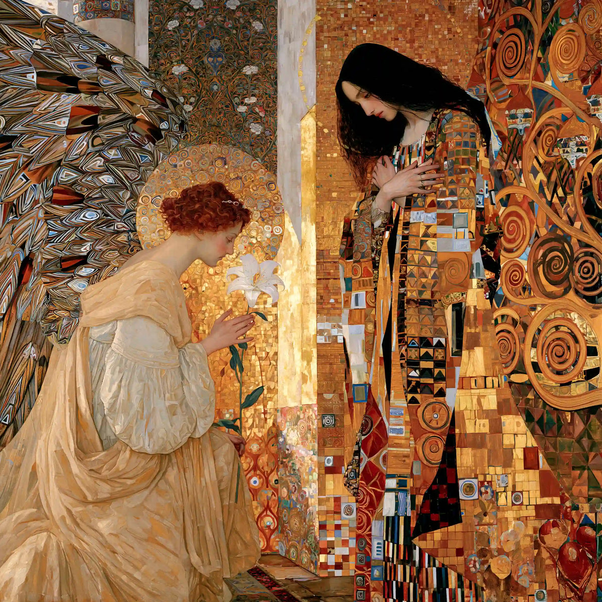 The Angel's Message in Copper and Gold – Golden Secession Art · Square