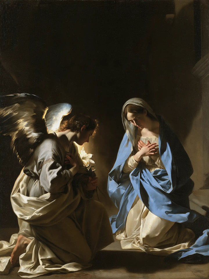 The Annunciation — The Blue Mantle in the Floor’s Glow