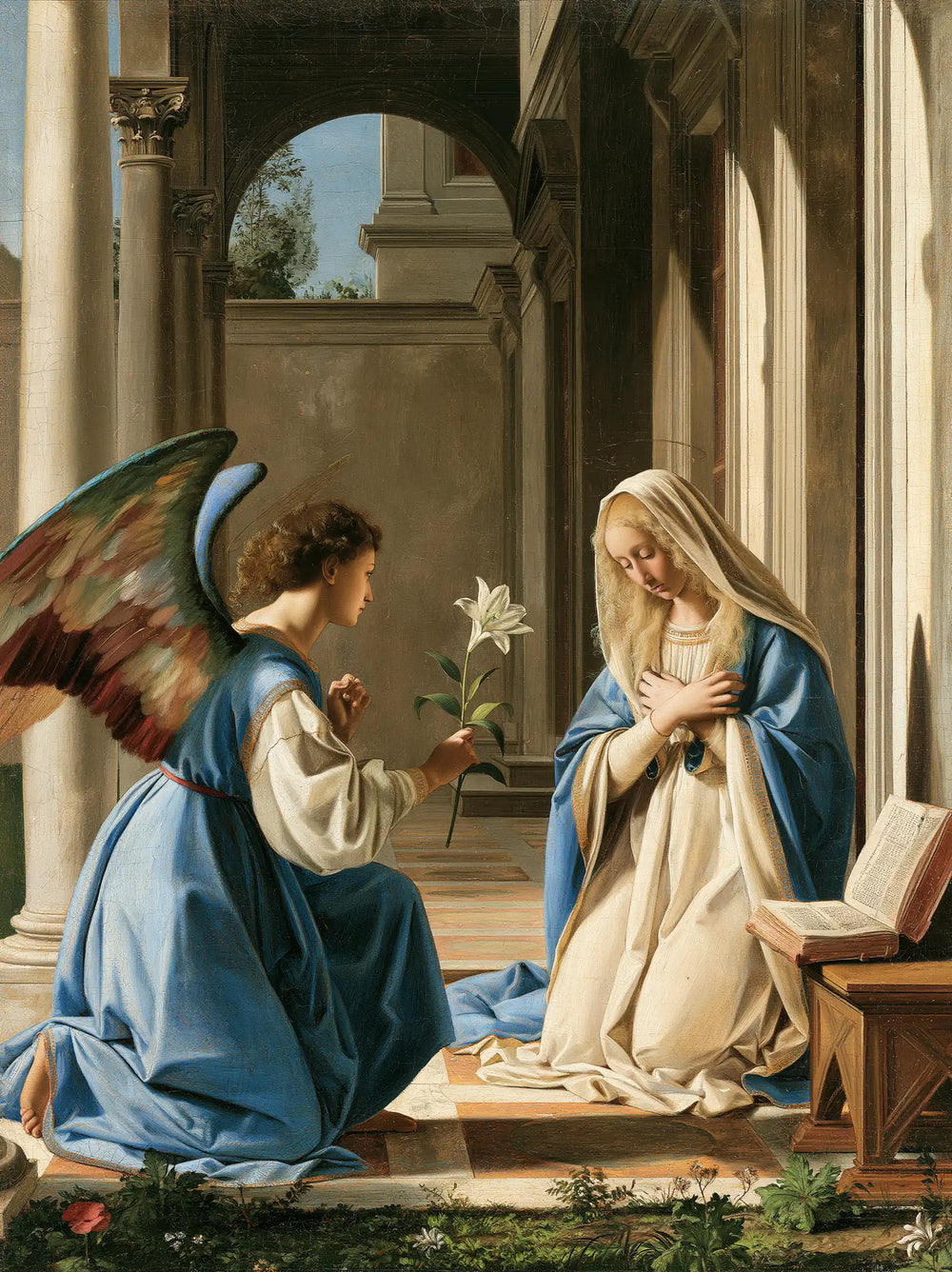 the Annunciation in Florentine Renaissance style in Florentine Renaissance style, portrait Christian artwork no. 15