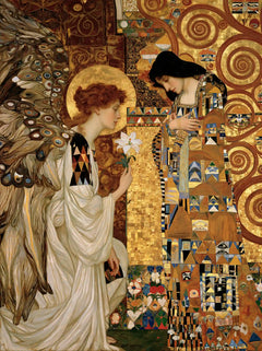 Annunciation in the Gold Spiral Sanctuary – Golden Secession Art · Portrait
