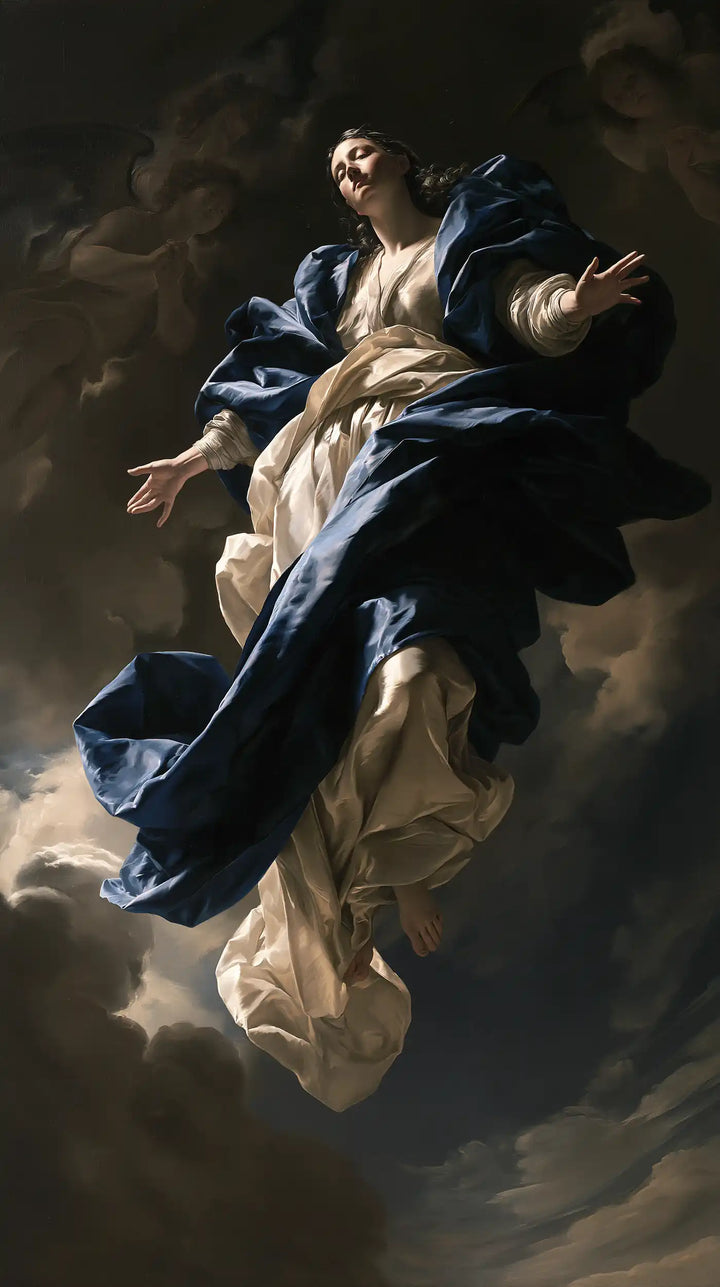 The Assumption of Mary - Caravaggio Tenebrism · Portrait n° 9