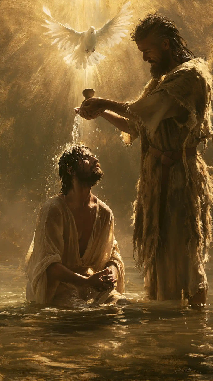 The Baptism of Jesus – Sacred Gold · Kneeling in the Jordan · Portrait no. 2