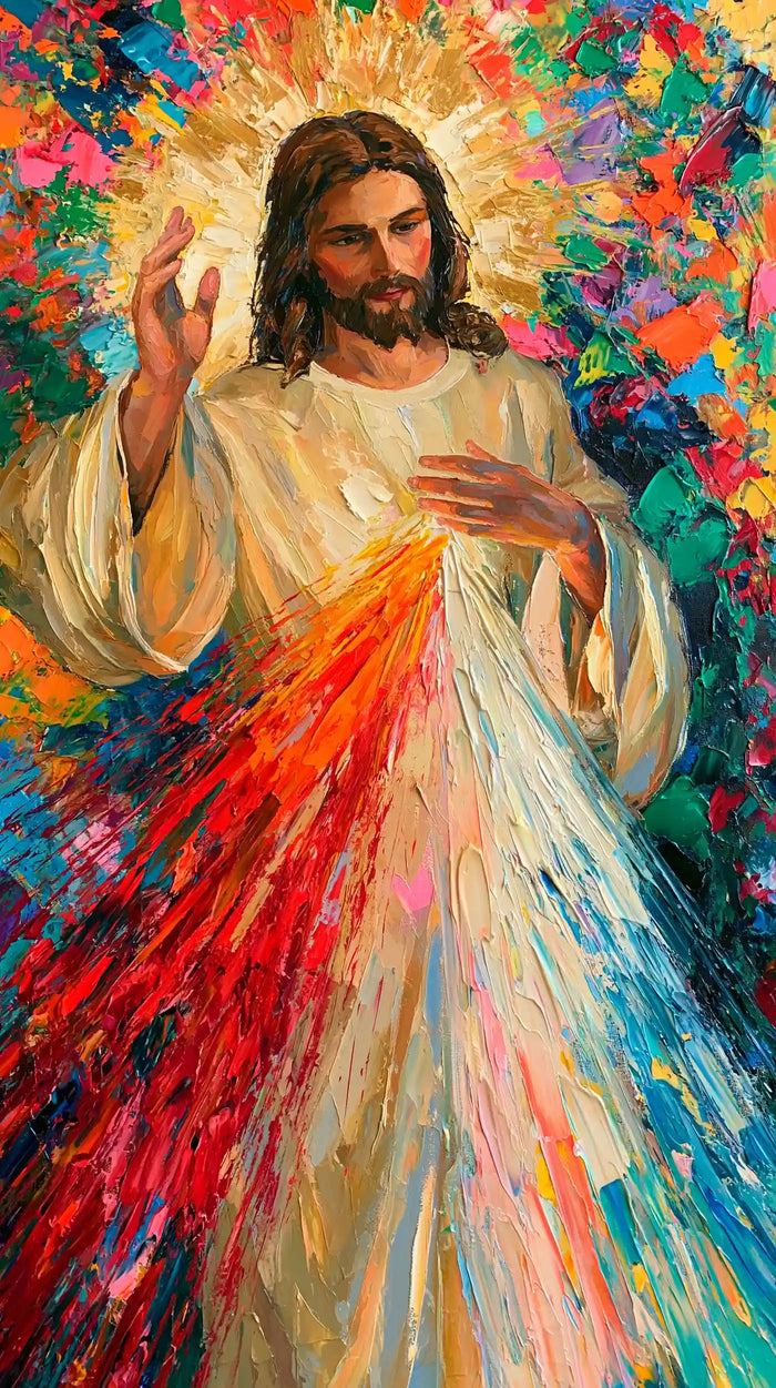 Divine Mercy Jesus – Colour Expressionism · Portrait no. 1