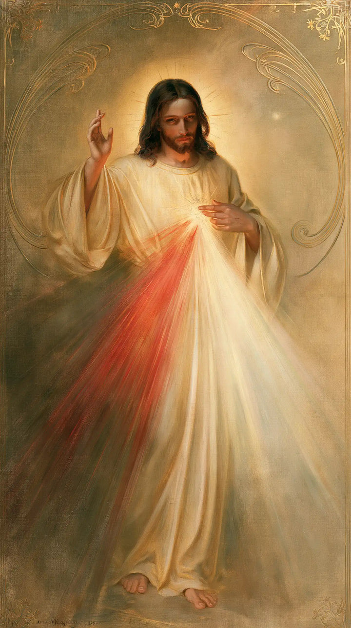 Divine Mercy Jesus — The Step Within the Misty Oval