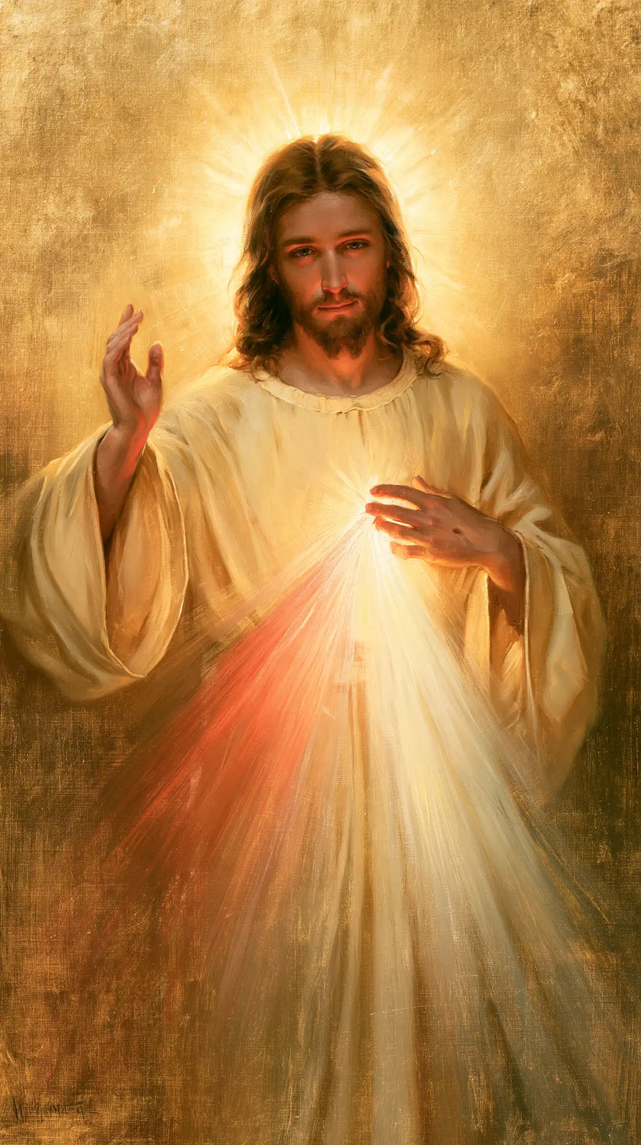 Divine Mercy Jesus - Sacred Gold · Portrait n° 5
