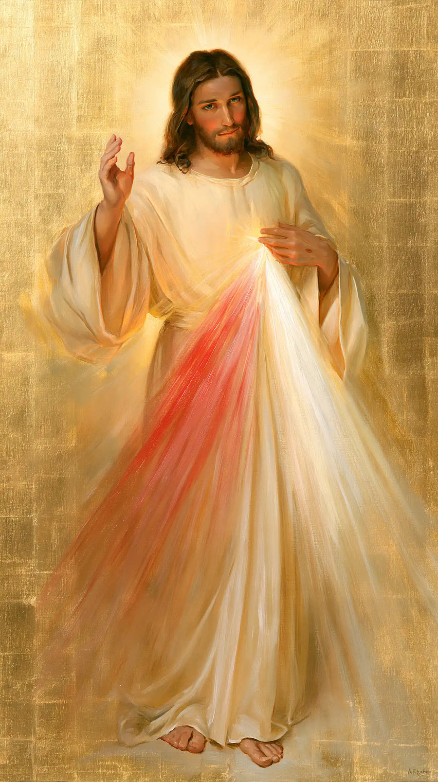 Divine Mercy Jesus - Sacred Gold · Portrait n° 12