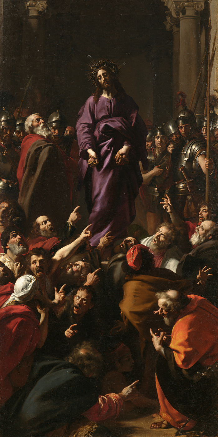 Ecce Homo — Purple Above the Sloping Ranks of Faces