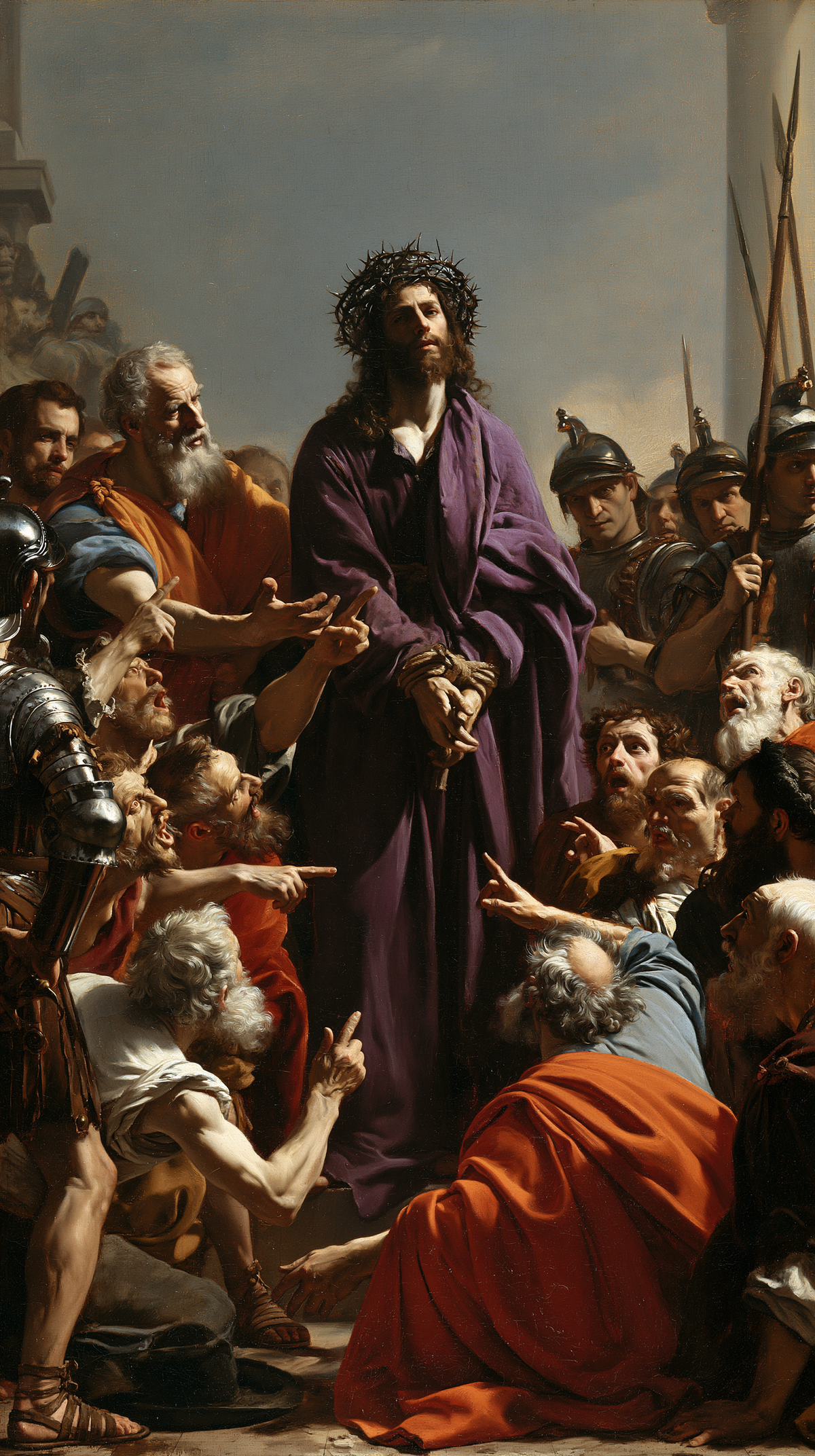 Ecce Homo — The Face Beneath the Open Grey Sky