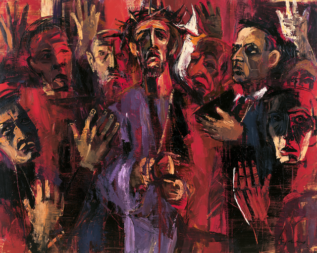Ecce Homo — The Upturned Face Among Oversized Hands