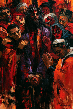 Ecce Homo — The Raised Gaze in the Ember Crowd