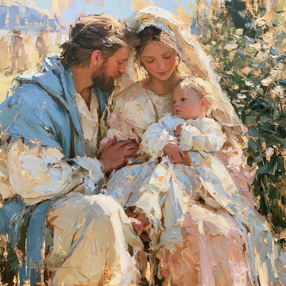 The Holy Family — Awakening in the Garden of Reflections