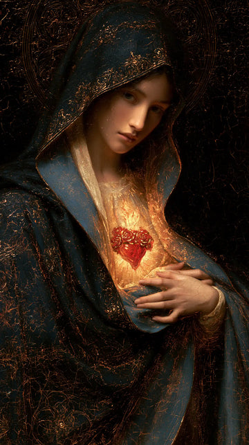 Immaculate Heart of Mary - Black and Gold · Portrait n° 5