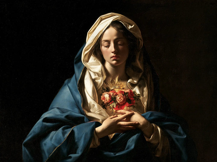 The Immaculate Heart of Mary — Roses Kept Between Crossed Fingers