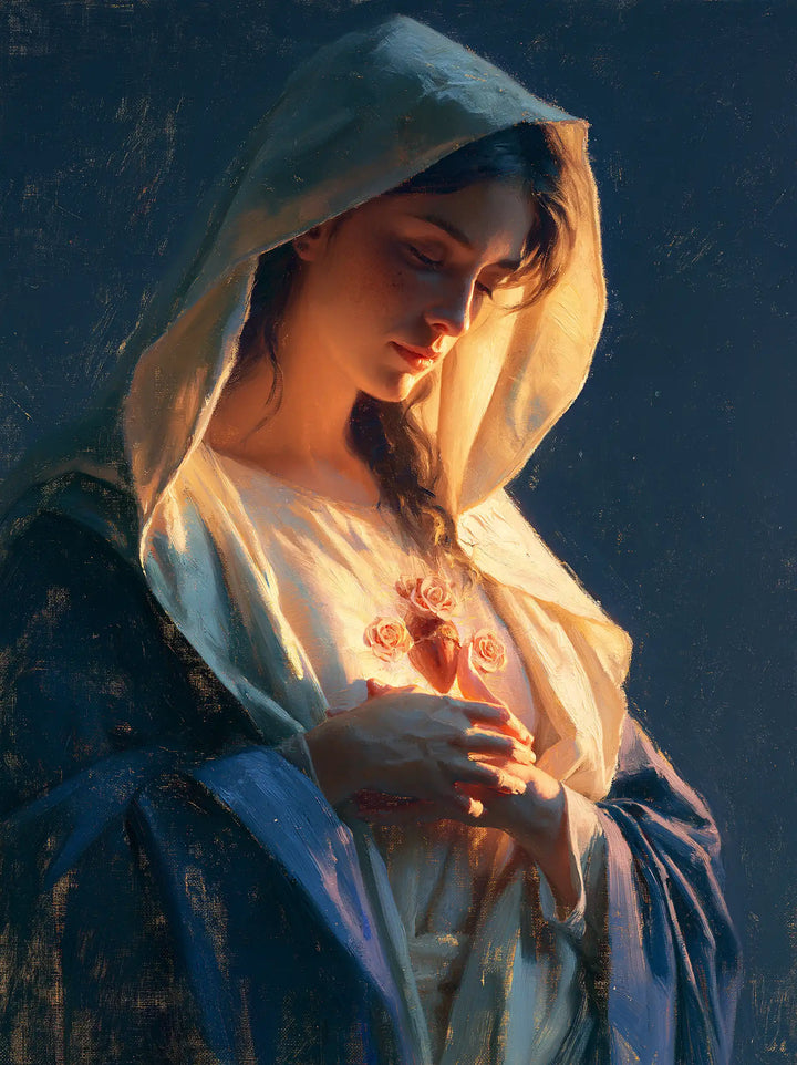 Immaculate Heart of Mary - Midnight Blue Chiaroscuro · Portrait n° 19