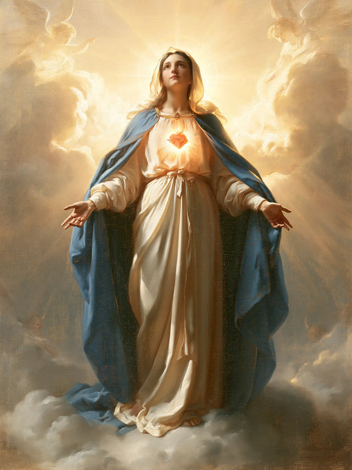 The Immaculate Heart of Mary — The Pale Robe Between Pillars of Cloud