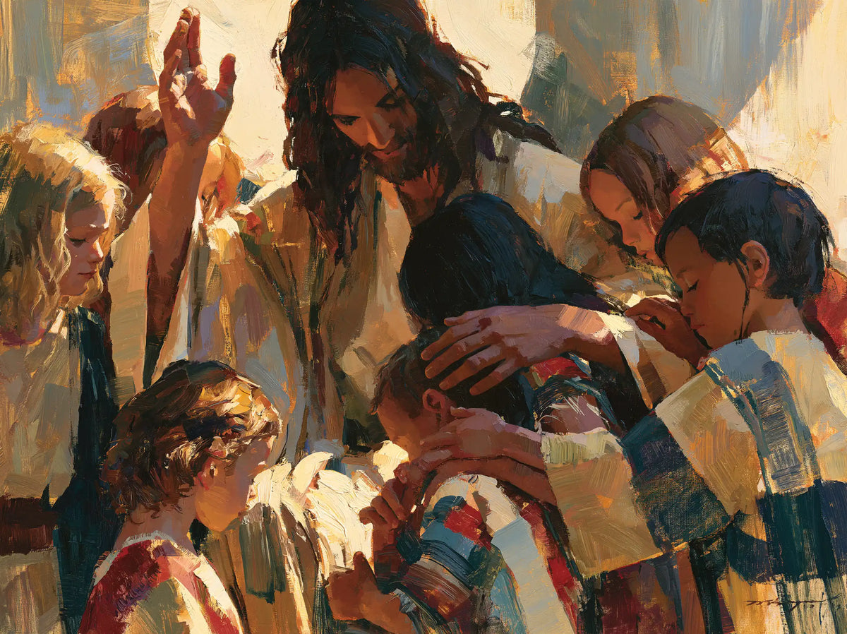 Jesus and the Children — The Raised Palm and the Sheltered Brow