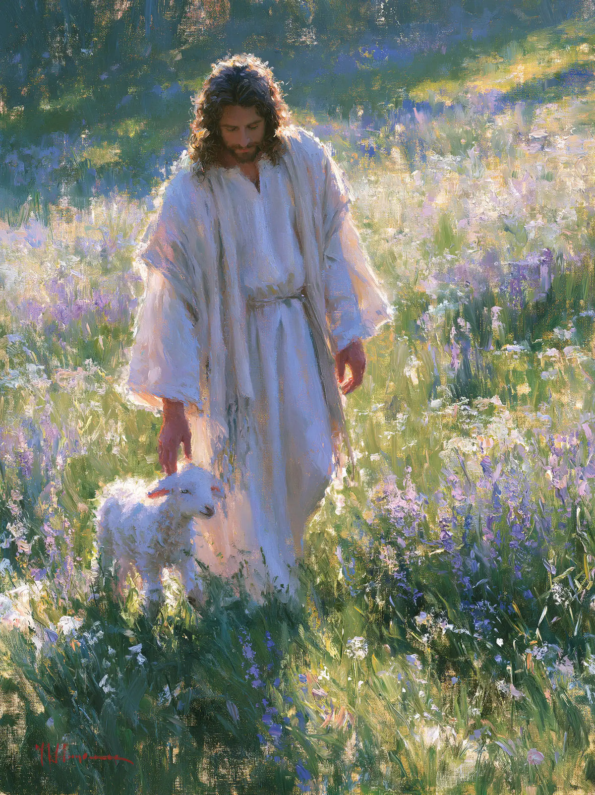 Jesus and the Lamb - Impressionist · Portrait n° 11