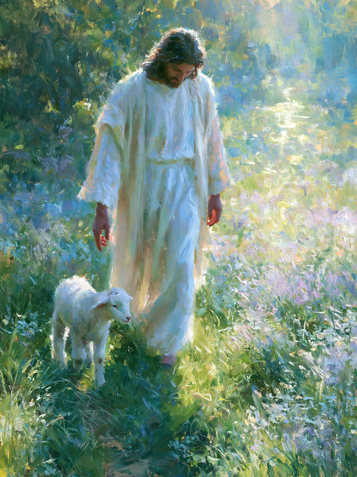 Jesus and the Lamb — Silence Against the Pale Robe