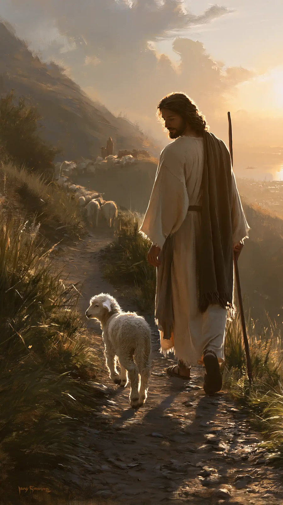 Jesus and the Lamb - Jesus Guiding the Lamb · Portrait n° 8