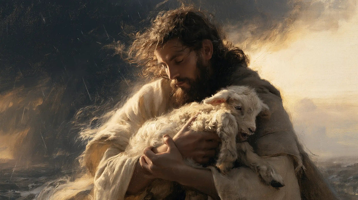 Jesus and the Lamb - Jesus Protecting the Lamb · Landscape n° 15