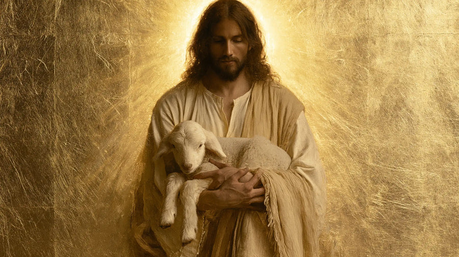 Jesus and the Lamb - Sacred Gold · Landscape n° 11