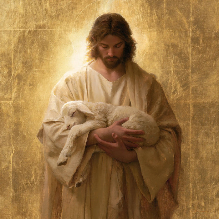 Jesus and the Lamb - Sacred Gold · Square n° 4