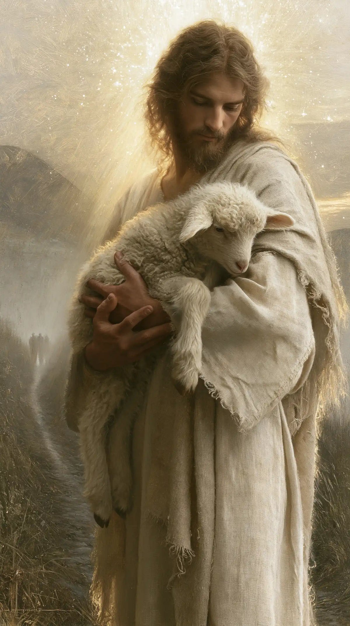 Jesus and the Lamb - Symbolist · Portrait n° 5