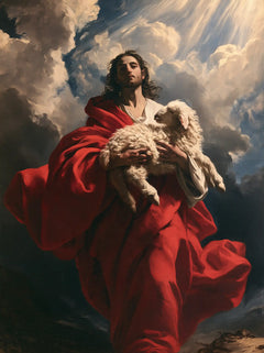 Jesus and the Lamb — The Offering in the Great Scarlet Drapery