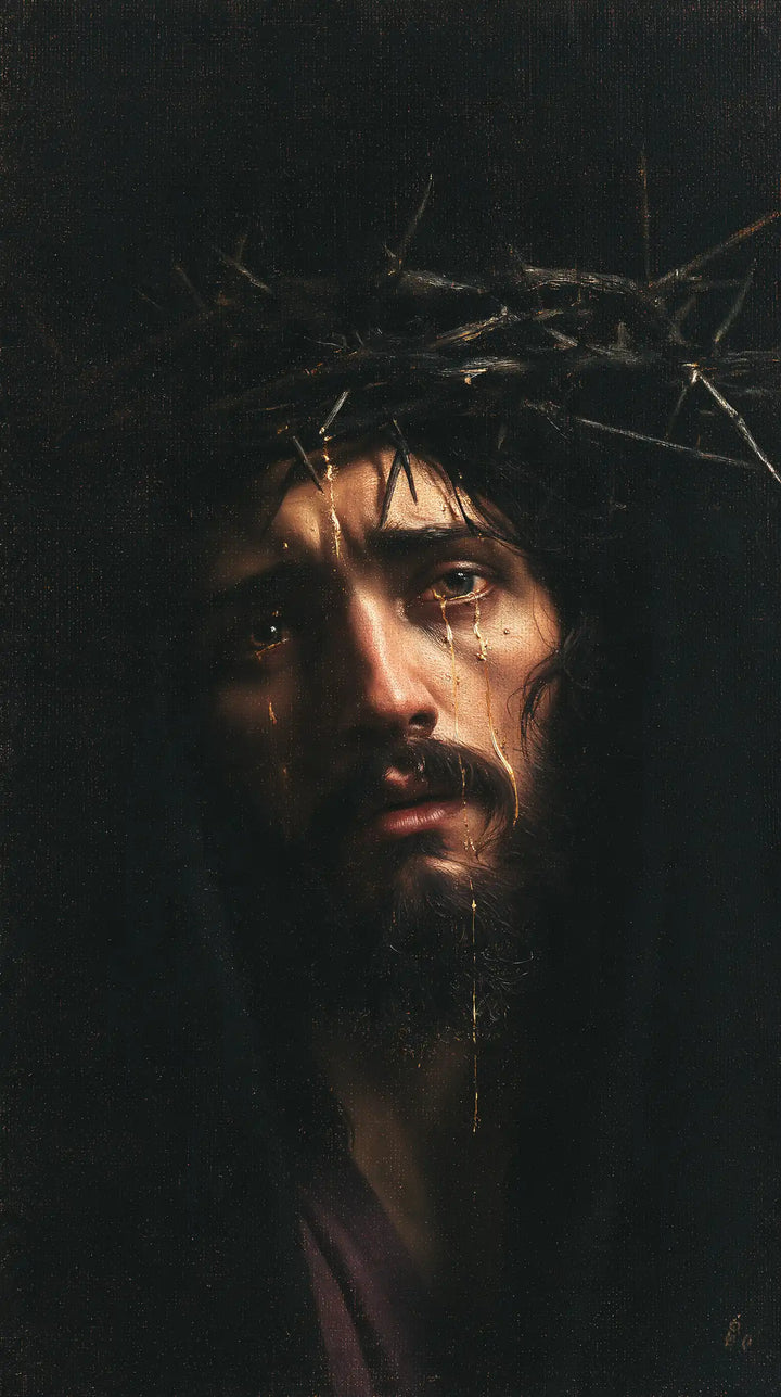 Jesus Crowned with Thorns — The Face Lost in Black Heights