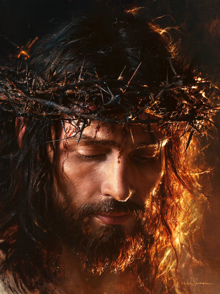Jesus Crowned with Thorns — Hair at the Edge of Fire