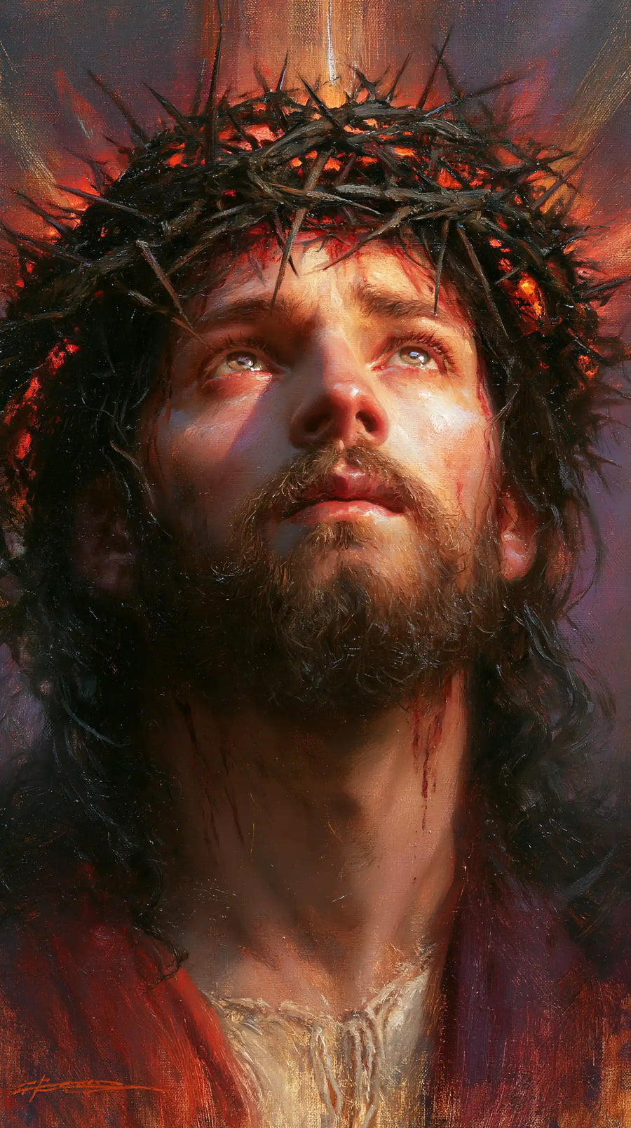 Jesus Crowned with Thorns — The Crown in an Ember Morning