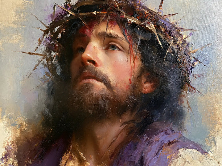 Jesus Crowned with Thorns — The Face toward Open Blue
