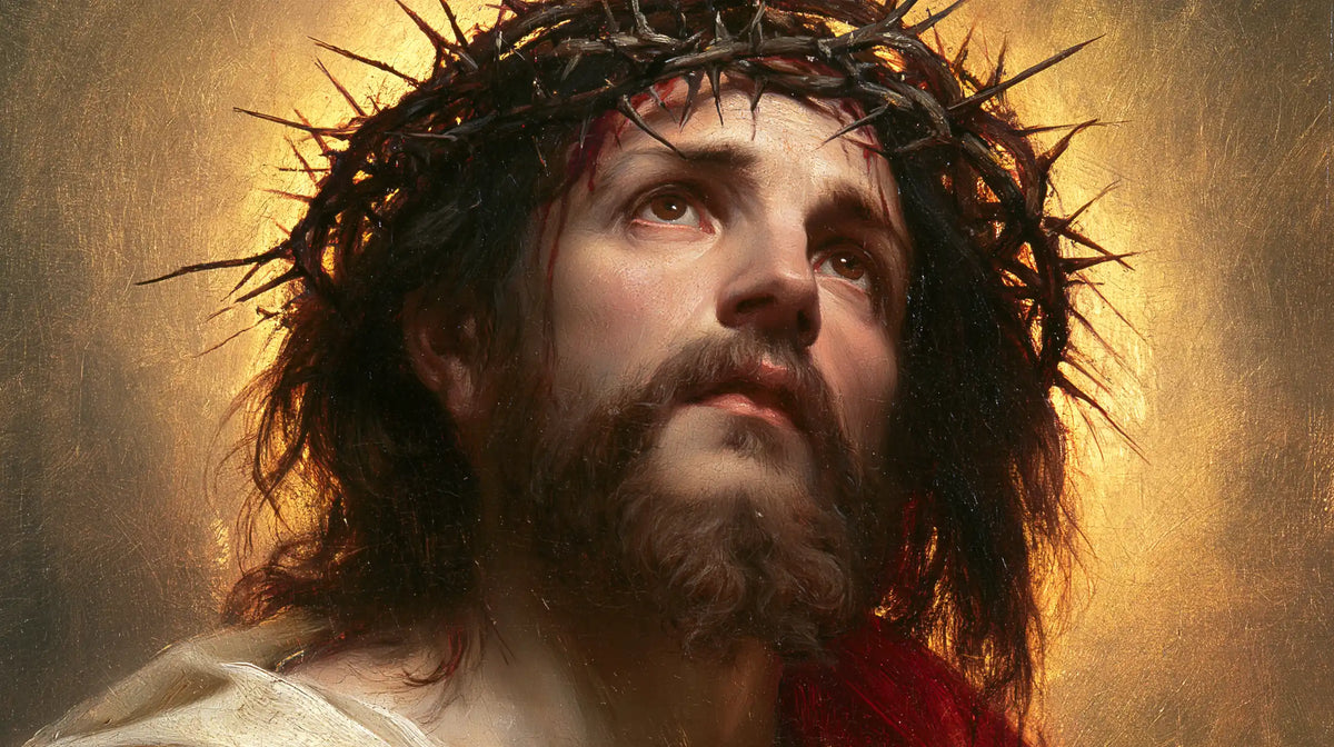 Jesus Crowned with Thorns — The Gaze above White Linen