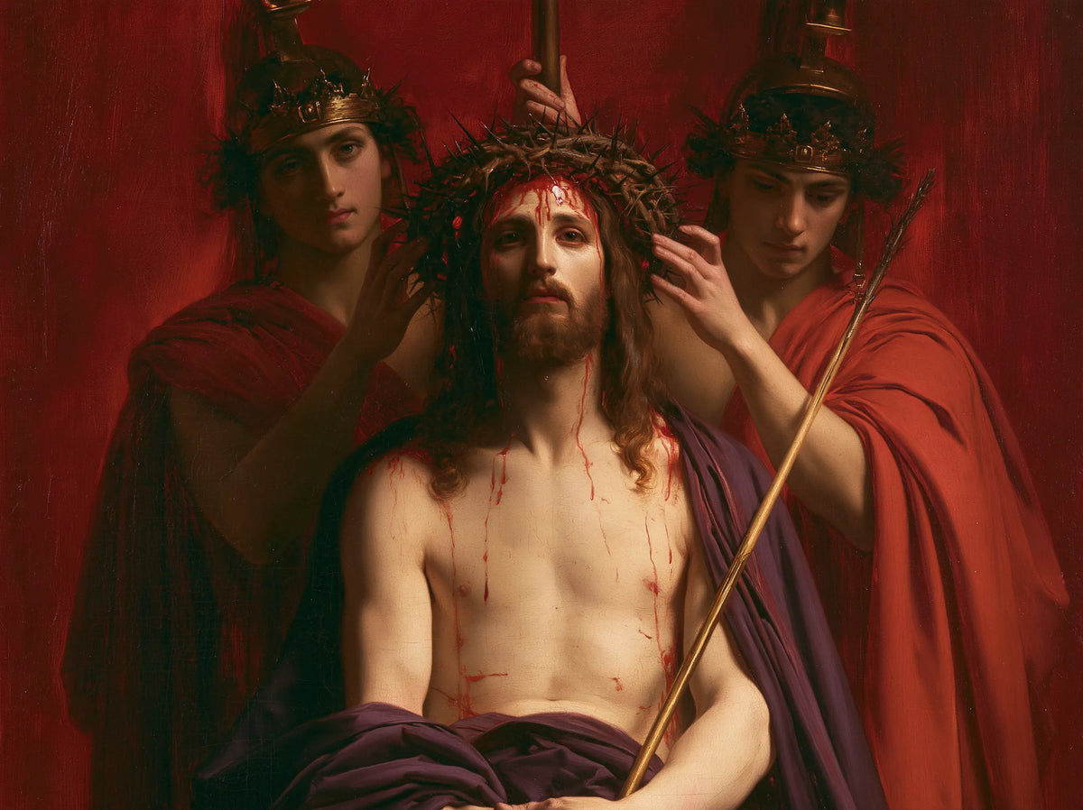 Jesus Crowned with Thorns — The Mock Coronation beneath the White Columns