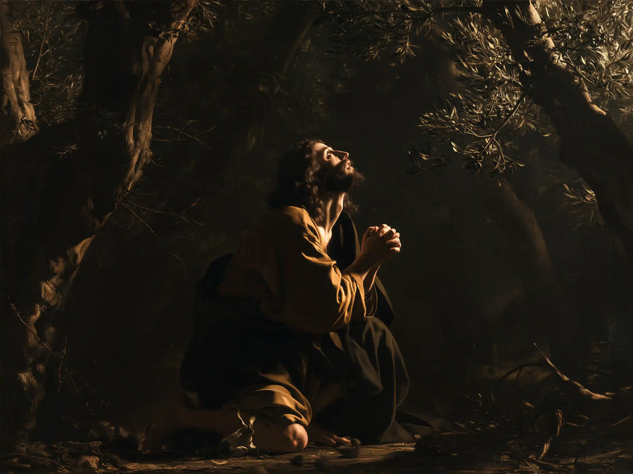 Jesus in Gethsemane - Caravaggio Tenebrism · Landscape n° 3