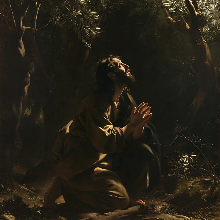 Jesus in Gethsemane - Caravaggio Tenebrism · Square n° 5