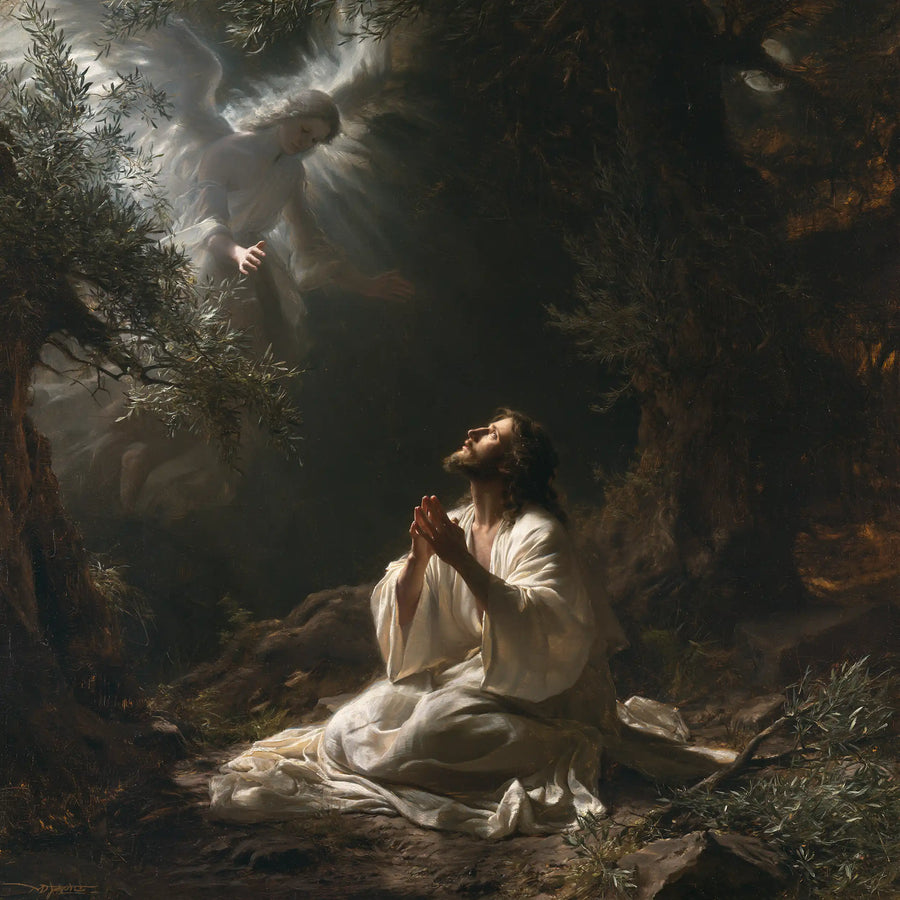Jesus in Gethsemane — Heaven Close to Clasped Hands