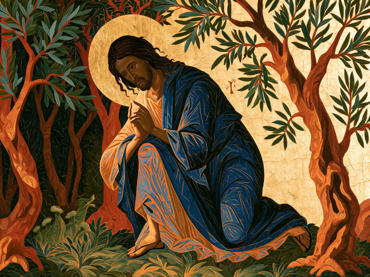 Jesus in Gethsemane — The Halo above the Cobalt Cloak