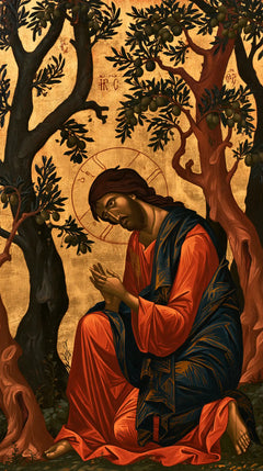 Jesus in Gethsemane — The Vigil between Two Russet Trees
