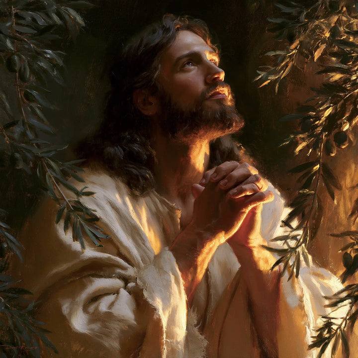 Jesus in Gethsemane - Devotional Portrait of Jesus in Gethsemane · Square n° 1