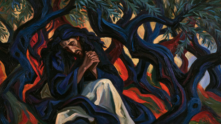 Jesus in Gethsemane — Refuge among Blue Roots