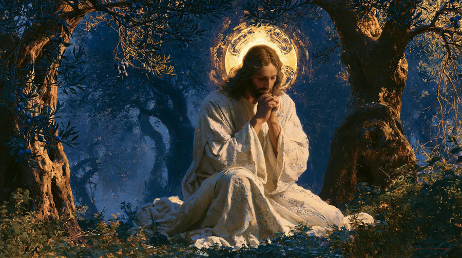 Jesus in Gethsemane — The Burning Circle at the Heart of Blue