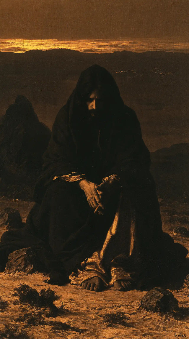 Jesus in the Desert - Black and Gold · Portrait n° 3