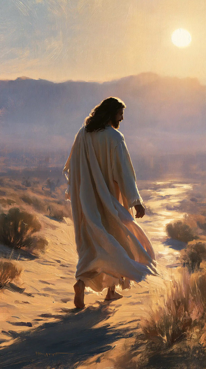 Jesus in the Desert — The Path Between Evening Grasses