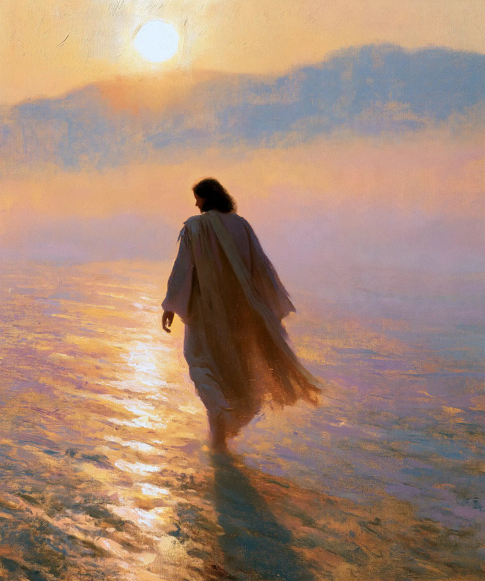 Jesus in the desert during the temptation in Impressionist style, portrait Christian artwork no. 27