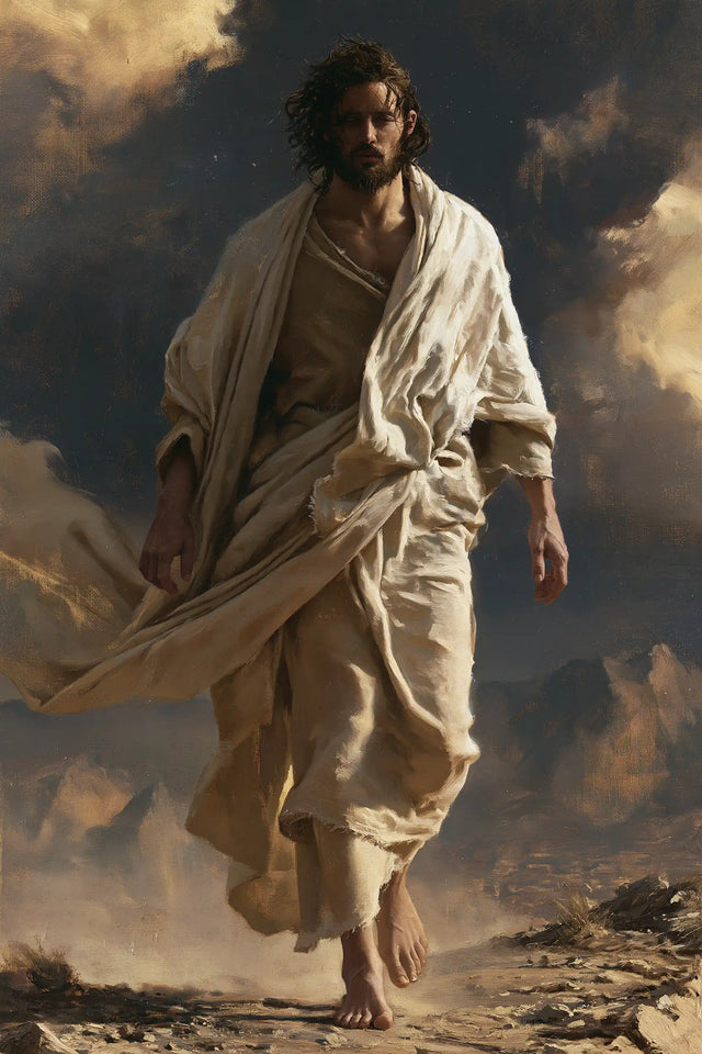 Jesus in the Desert — The Quiet Strength of a Barefoot Step