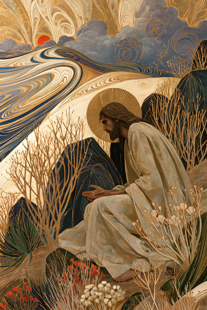 Jesus in the Desert — Rest among Ivory Grasses