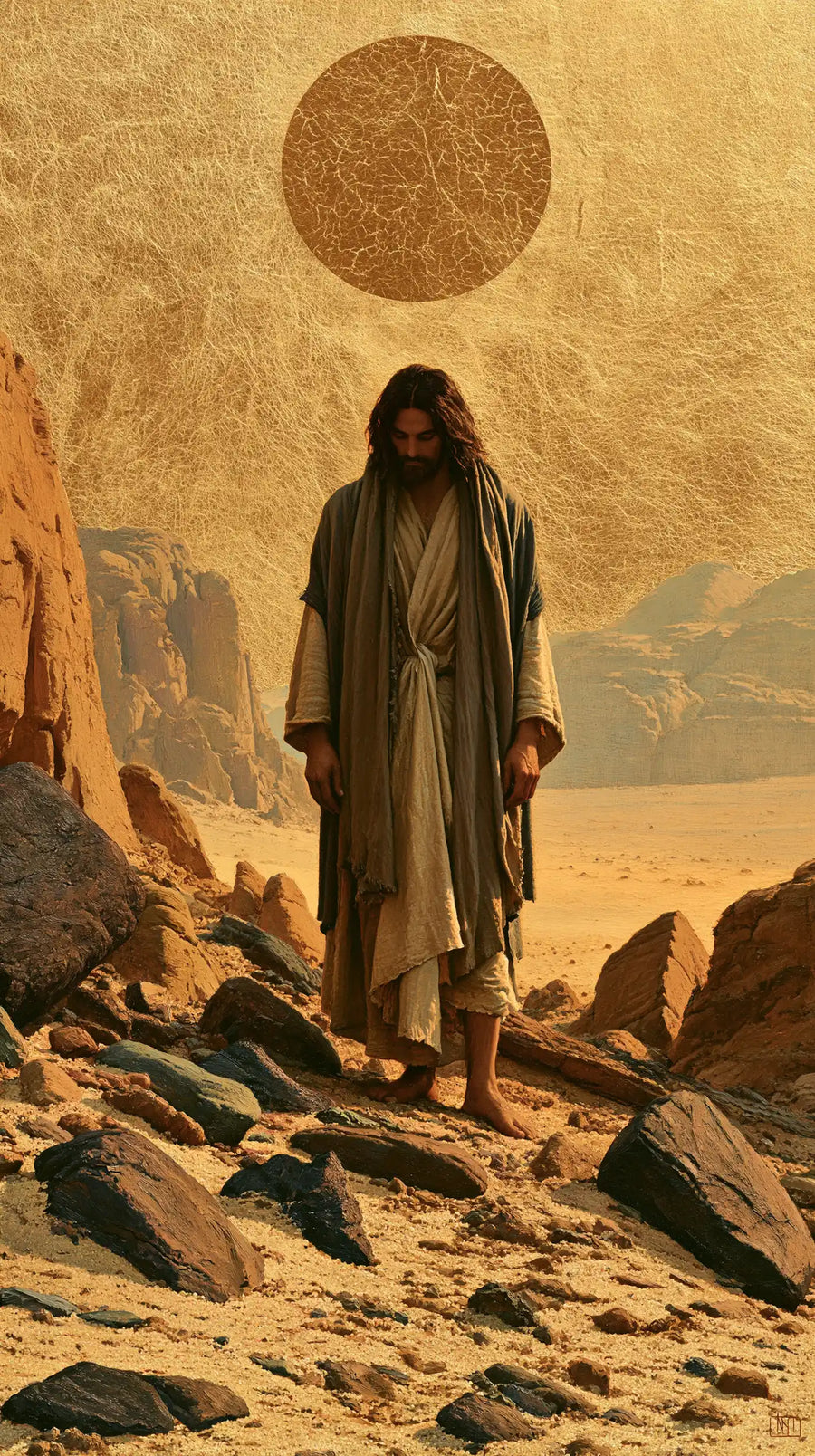 Jesus in the Desert - Sacred Gold · Portrait n° 1