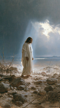 Jesus in the Desert — Contemplation beneath the Blue Opening