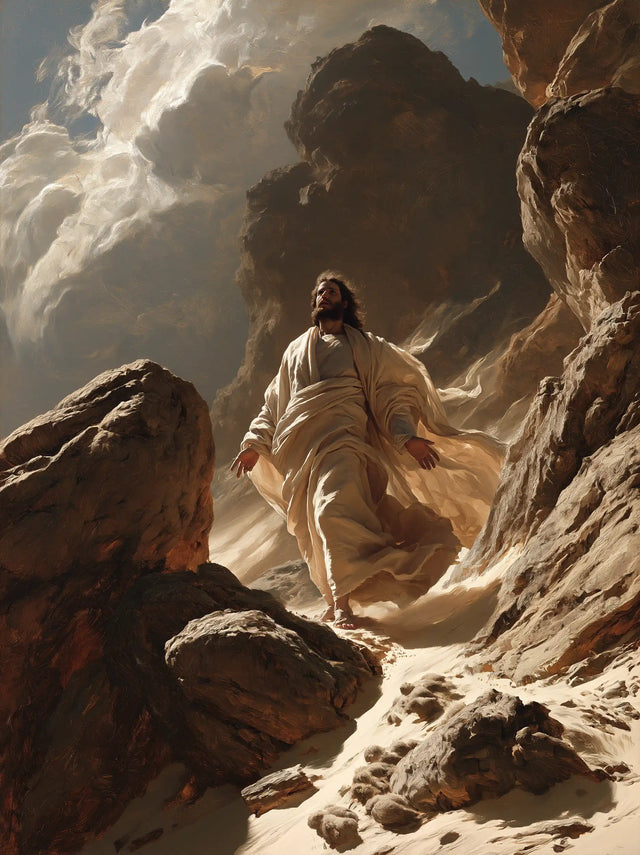 Jesus in the Desert — The Linen Passage between the Warm Cliffs